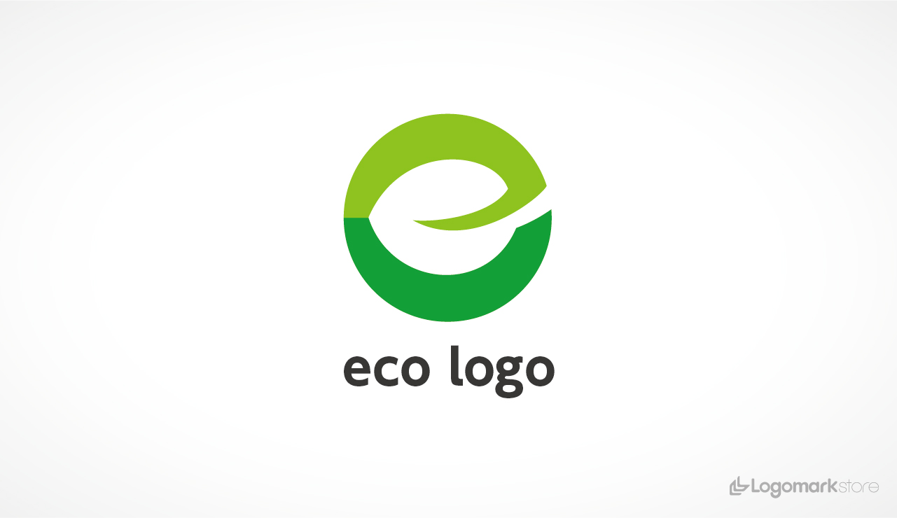 eで葉を表現したエコなロゴ
