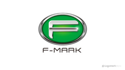 メタリックなFのエンブレムロゴ