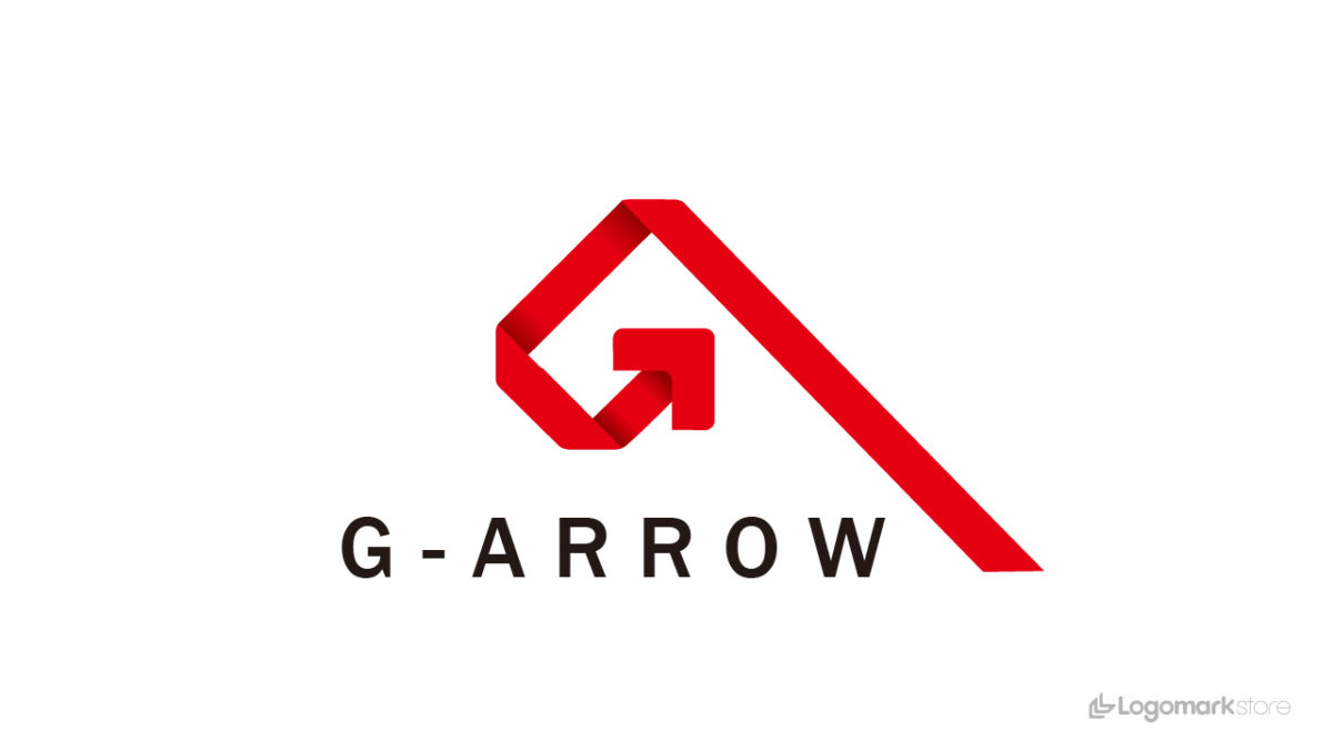 上昇する矢印のGロゴ