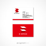 平行四辺形と矢印で構成したBロゴ